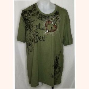 Marc Ecko Cut & Sew Mens Green Graphic T-Shirt Size 3XL